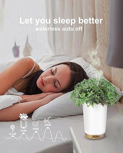 Miniatura 3 de Difusor de aceite esencial, difusor de aromaterapia de 5.2 fl oz, difusor de hojas verdes para aceites esenciales, difusor de aceite para