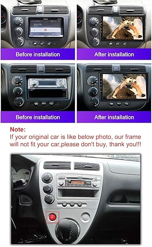 Miniatura 8 de 1G+32G para Honda Civic 2000 2001 2002 2003 2004 2005 Android Car Stereo con CarPlay Android Auto 9 "Pantalla táctil Bluetooth Radio de coche con