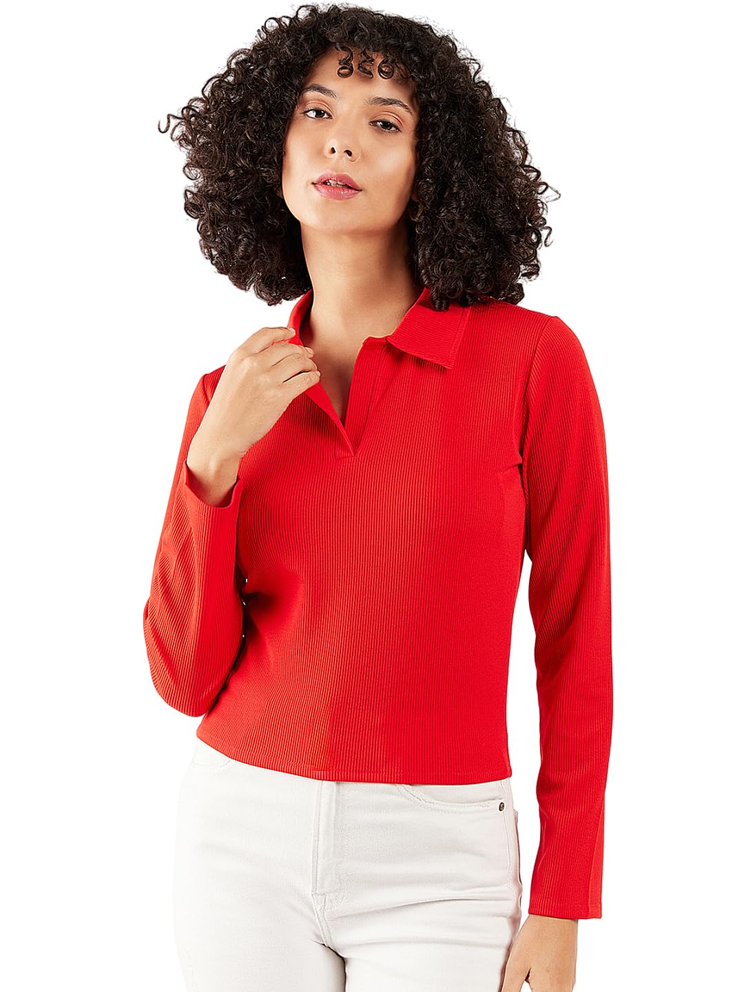athena lifestyle Green Regular Sleeves Solid Casual Top-picture-28