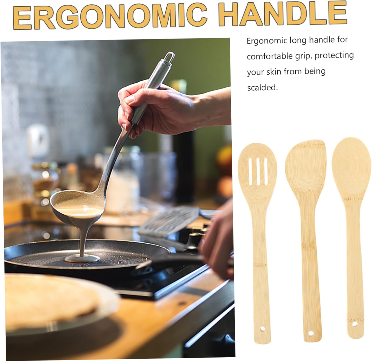 3pcs Kitchen Spatula Non-stick Cooking Utensils for Wok Pan Versatile Tools for Frying Mixing Serving Baking