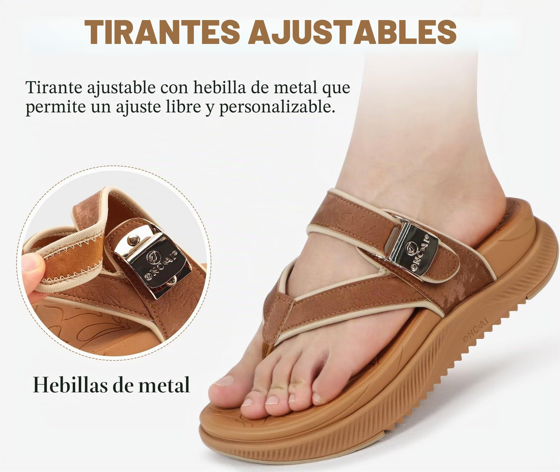 ONCAI Plataforma para Mujer Chanclas Verano Playa Elegantes para Female Sandalias Gruesas de Moda para Caminar y Suelas de Goma Para Exteriores
