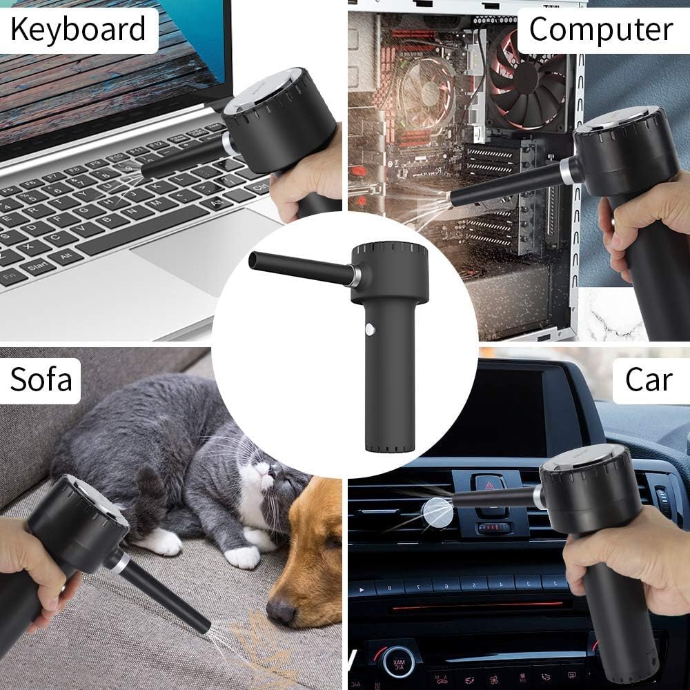 Electric Air Duster, Compressed Air Duster, Portable 45000 RPM Cordless Dust Blower, 6000mAh Battery Air Can Duster, Powerful Computer Keyboard Cleaning Air Spray