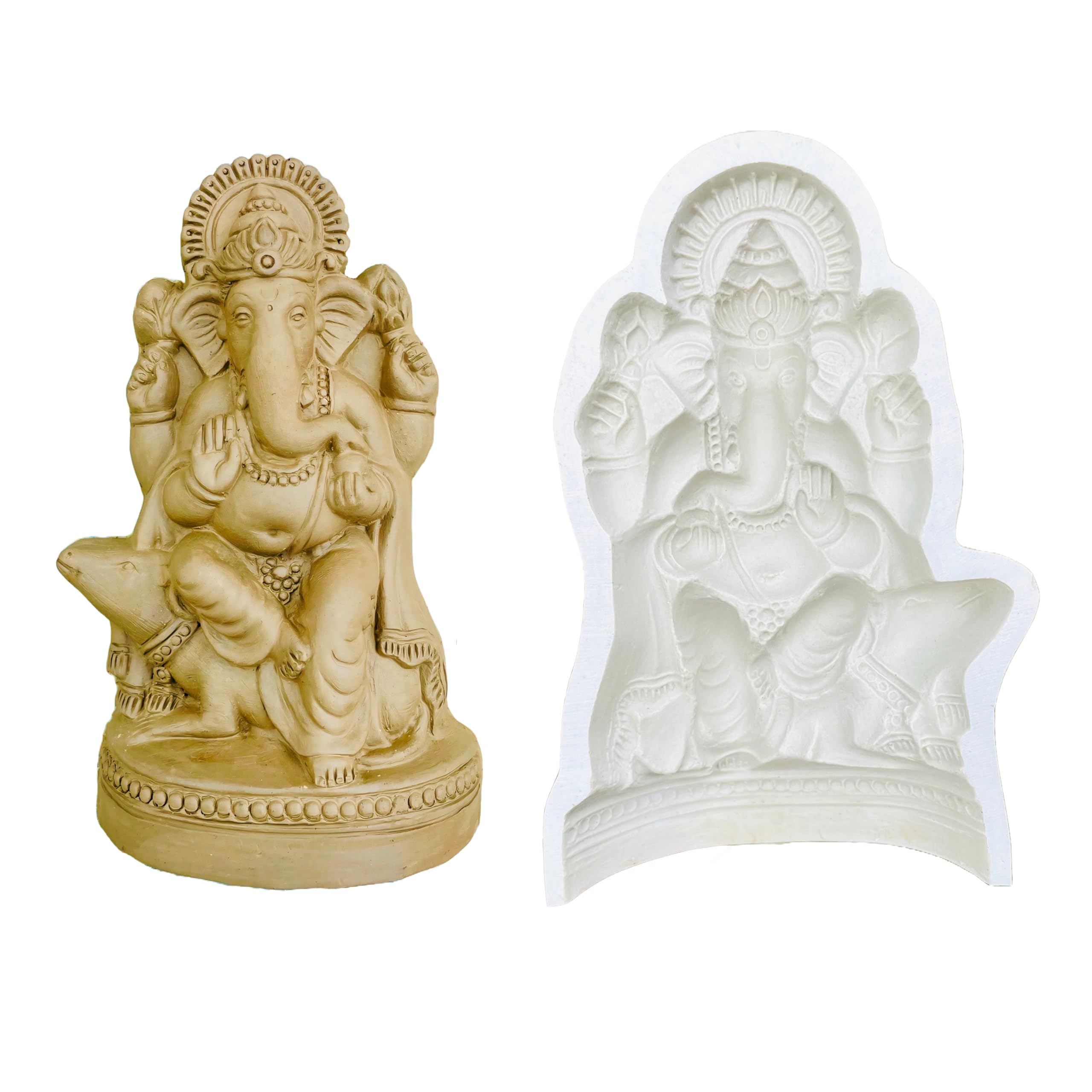 Ganesha Idol Making Mold///Mould – Hight 7.5 inch Art Sculpture Mould for Clay, and Eco-Friendly Idols-image-17
