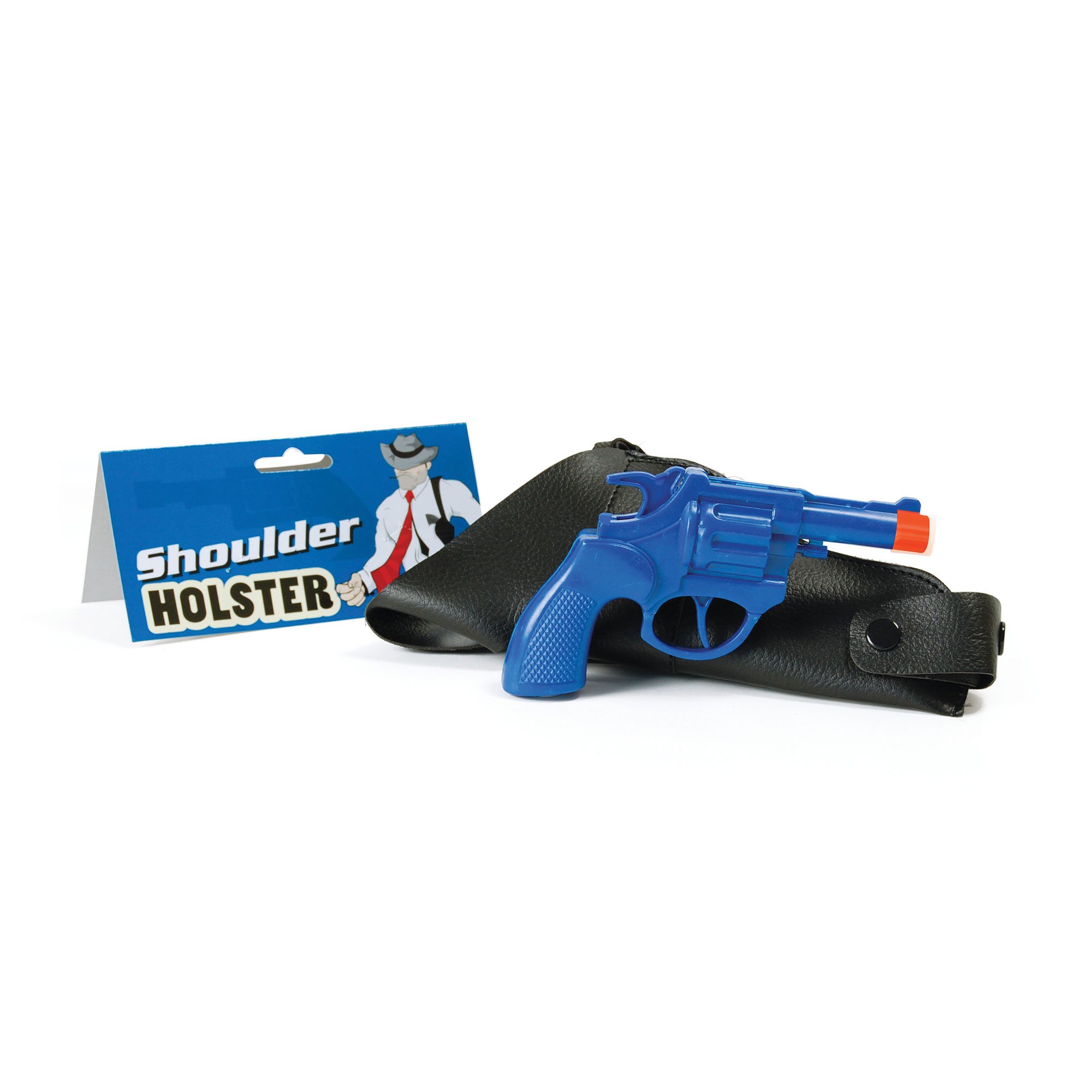 Bristol Novelty BA312 Gangster Shoulder Holster and Gun, Unisex-Adult, Blue, One Size Halloween