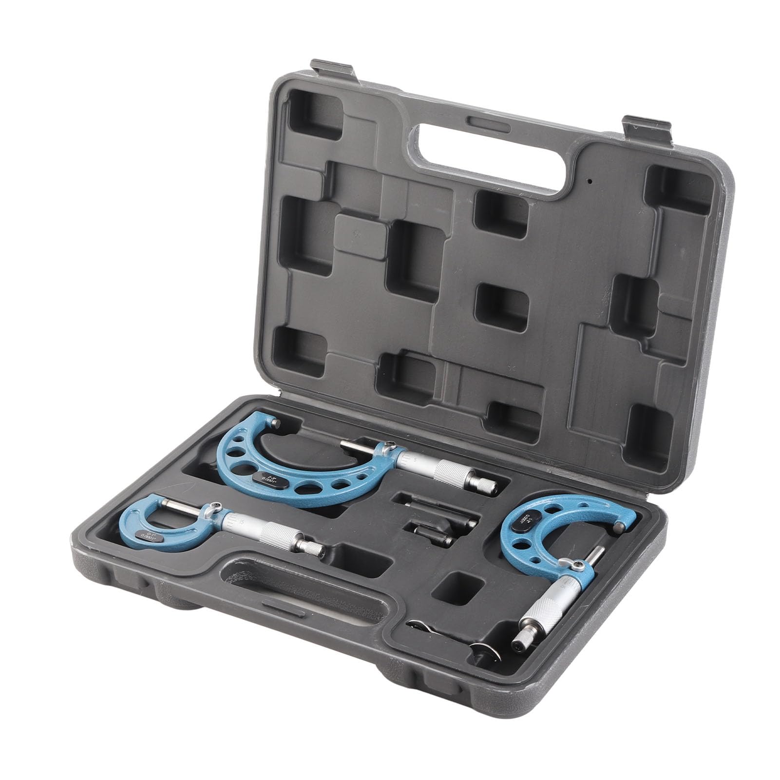 FTVOGUE Außenmikrometer, Industrie-Mikrometer-Set aus Lagerstahl, 0–3 Zoll, 0,0001 Zoll Genauigkeit, Ratschengriff mit Kalibrierstandards für Maschinisten, Dimensionsmessung