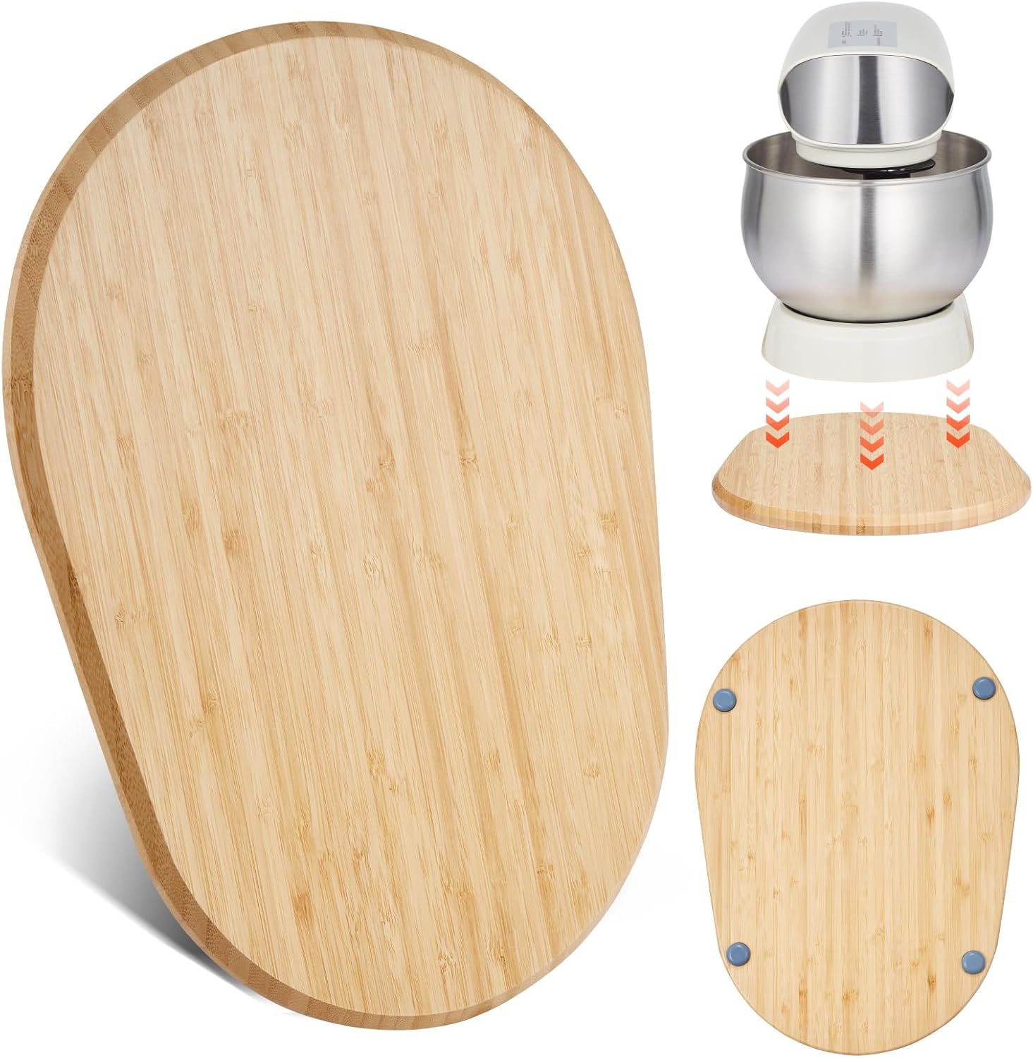 VEVOR Mixer Slider Mat for Tilt Head Kitchen Aid 5.5-8 Qt Stand Mixer, kitchenaid Mixer Slider with PTFE Feet, Kitchen Countertop Storage Accessories Moving Tray attachments (Natural Wood)