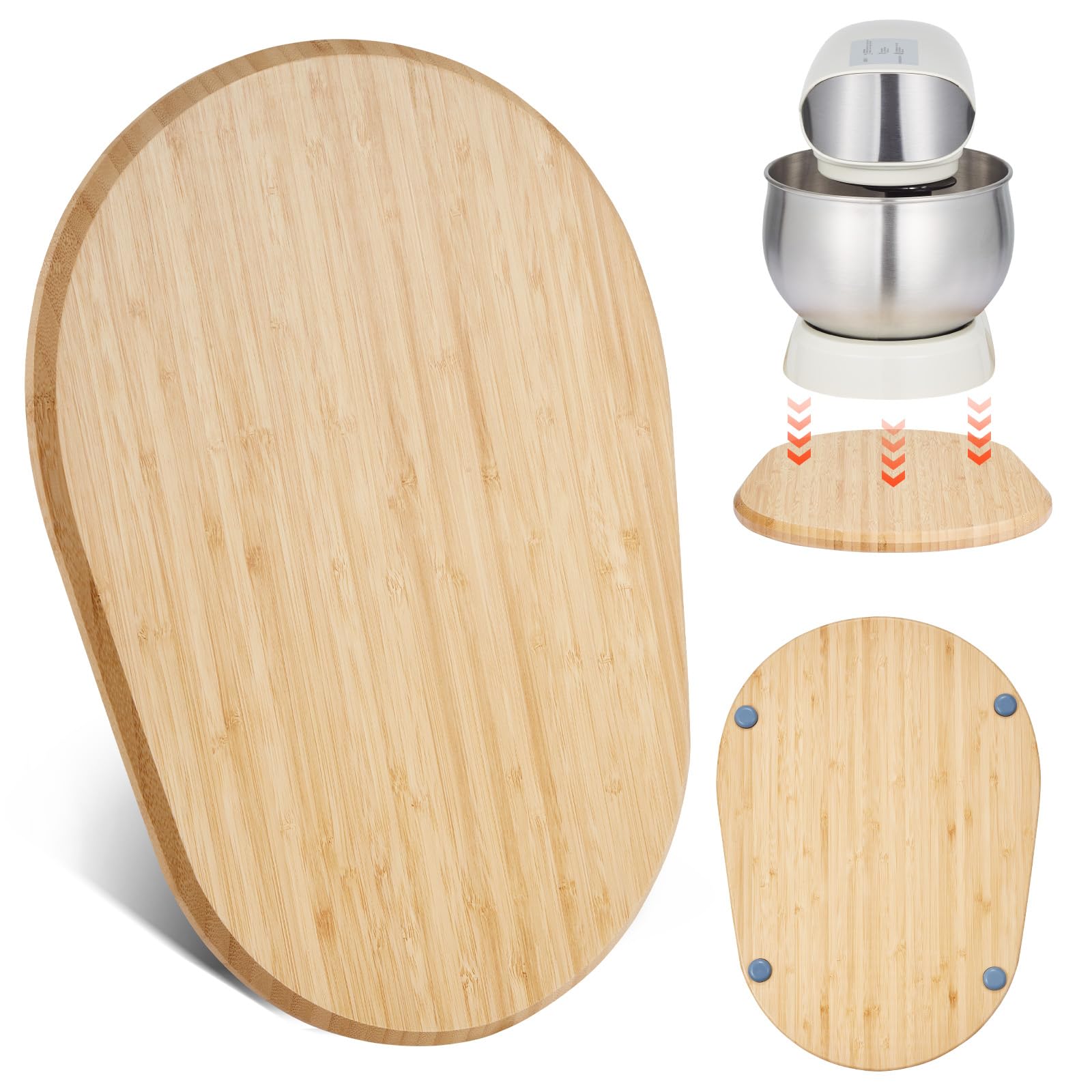 VEVOR Mixer Slider Mat for Tilt Head Kitchen Aid 5.5-8 Qt Stand Mixer, kitchenaid Mixer Slider with PTFE Feet, Kitchen Countertop Storage Accessories Moving Tray attachments (Natural Wood)