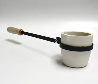 Melting Crucible with Handle 40 OZ Cup Type Crucible & Holder MELT Gold Silver E 15 + E 9