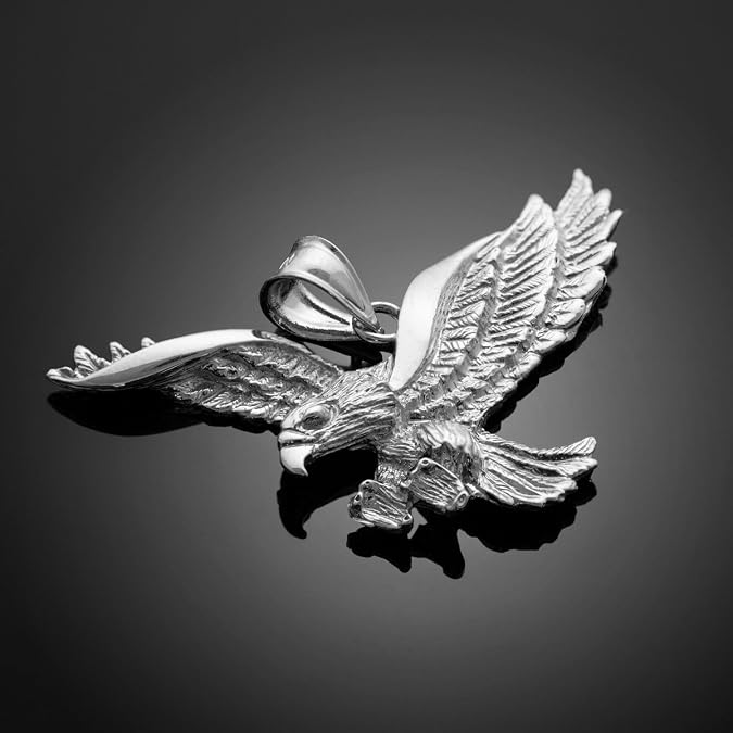 Claddagh Gold 925 Sterling Silver Flying Eagle Pendant