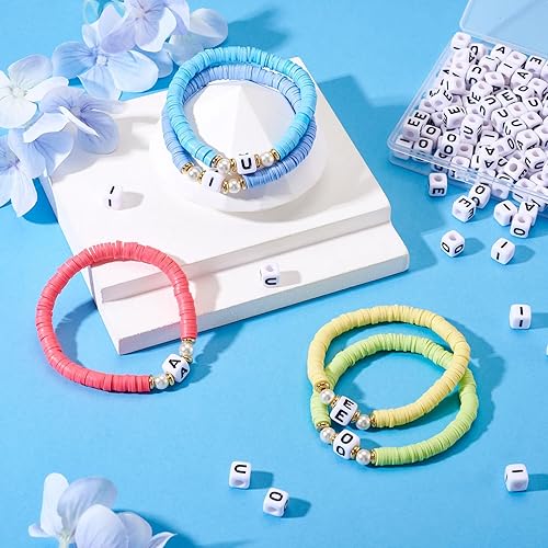 Vista 63 de FASHEWELRY 300 cuentas de letras acrílicas blancas de 0.236 x 0.236 pulgadas (0.236 x 0.236 in), cuentas del alfabeto para hacer pulseras