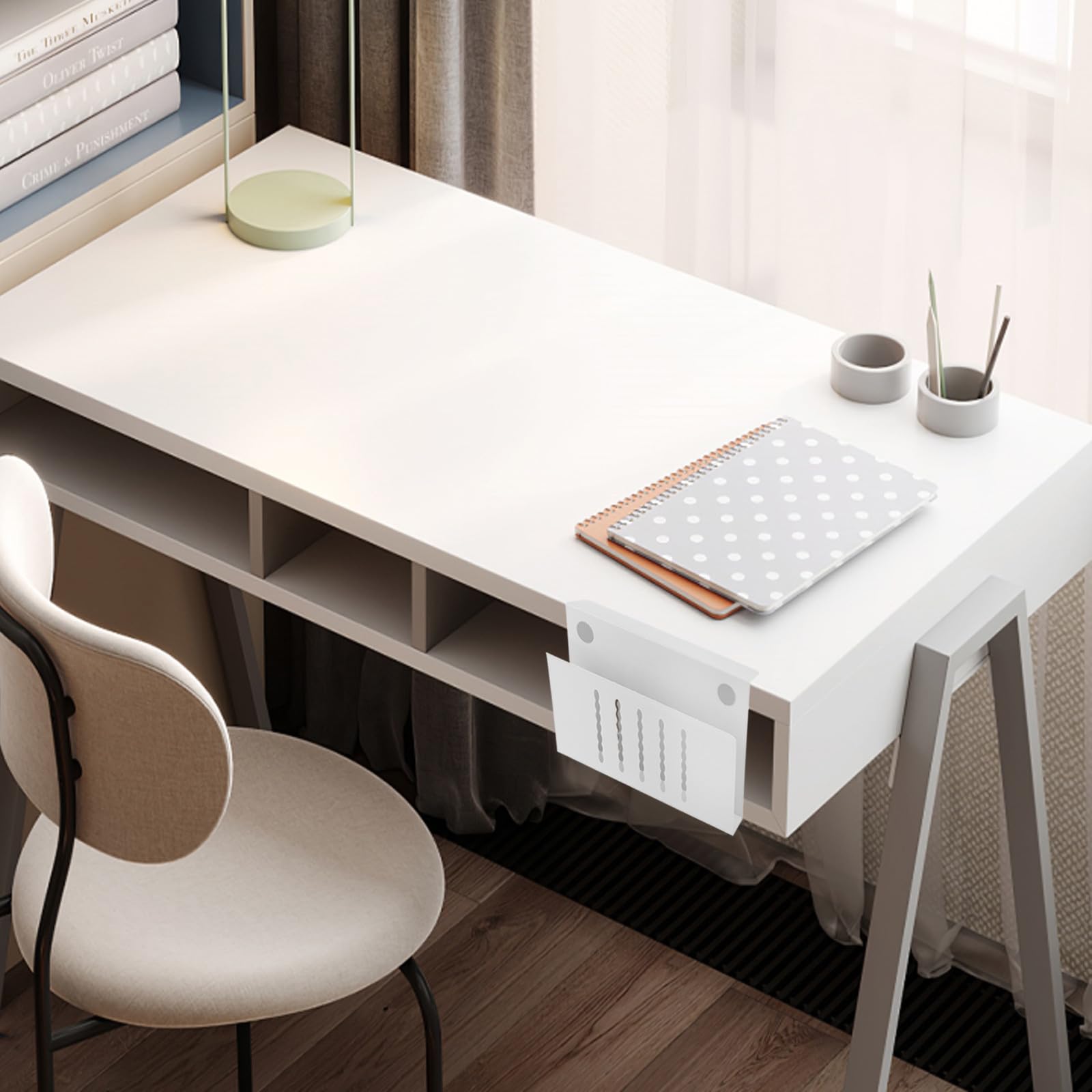 HOMSFOU Laptop Kühler und Tragbarer Laptopständer aus Eisen mit Bohrfreier Montage Universelle Kompatibilität und Platzsparendem Design für Büro und Zuhause
