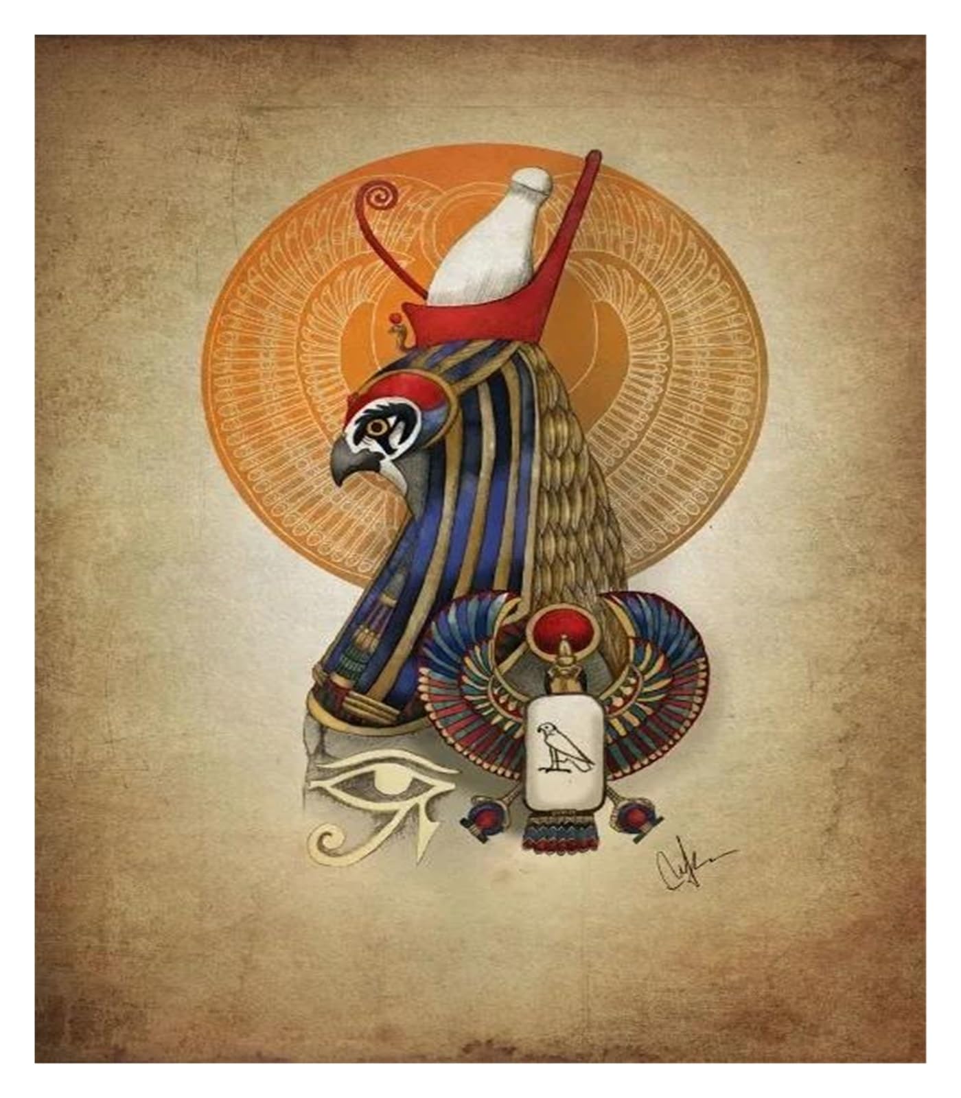 Peinture égyptienne de Seth pour sublimer votre décoration intérieure avec ce poster unique