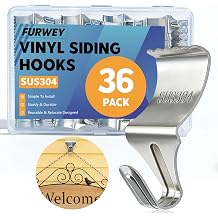 FURWEY Vinyl Siding Hooks, 36 Pack, Heavy Duty Stainless Steel