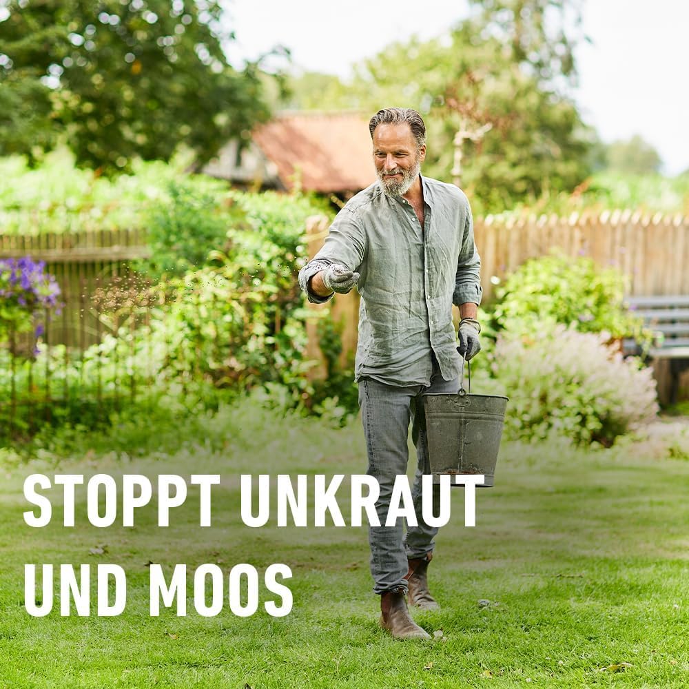 COMPO BIO Rasendünger Unkraut & Moos Stopp - verhindert Ansiedlung von Moos und Unkräutern - 100% natürliche Inhaltsstoffe - 10 kg für 200m²