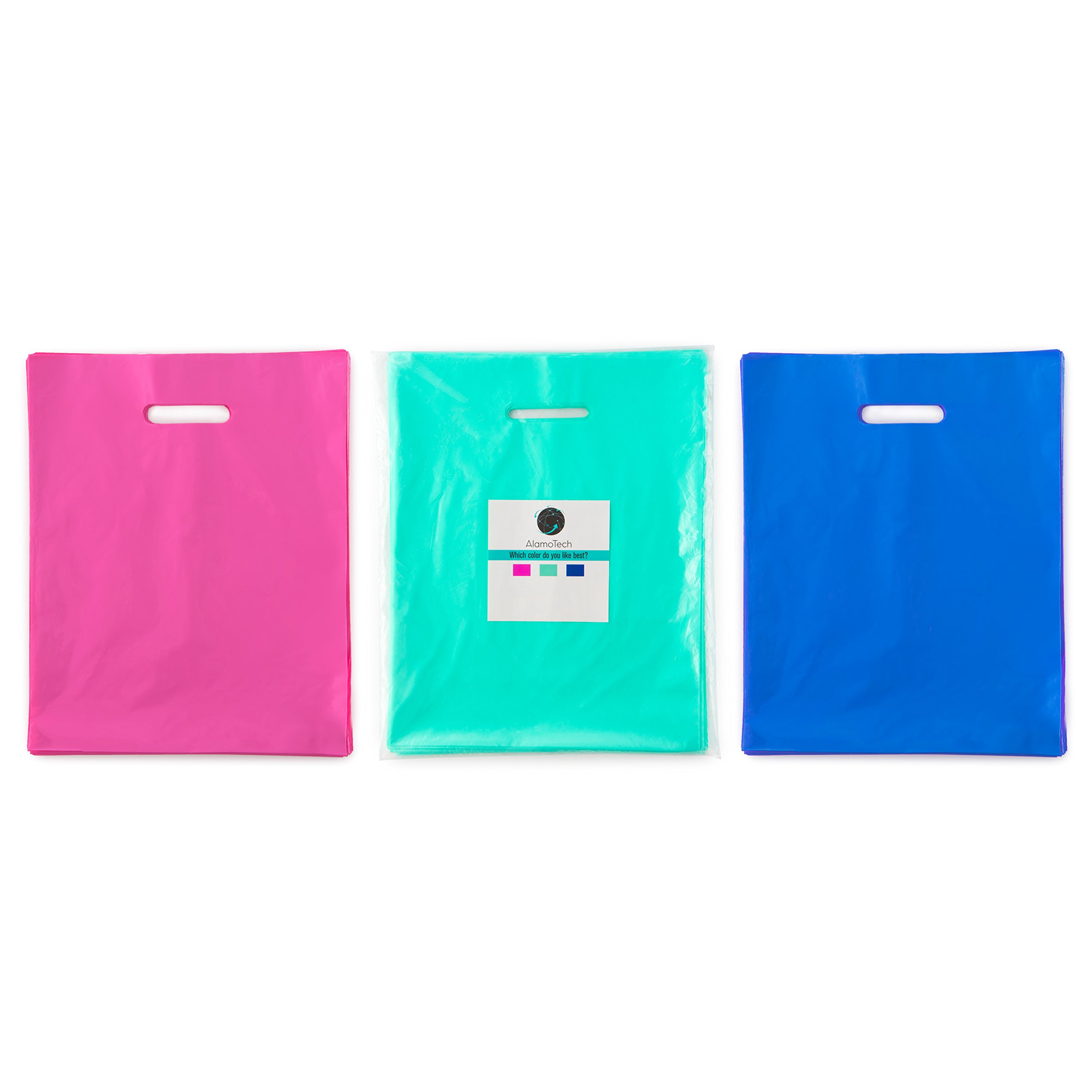 New 150 12x15 Teal, Royal Blue, Pink Premium LDPE Plastic Merchandise Bags, Best for Retail Shopping, Lularoe T-Shirt Grocery Birthday Gift, Party Favors, Extra 2 mil Thick, Recyclable