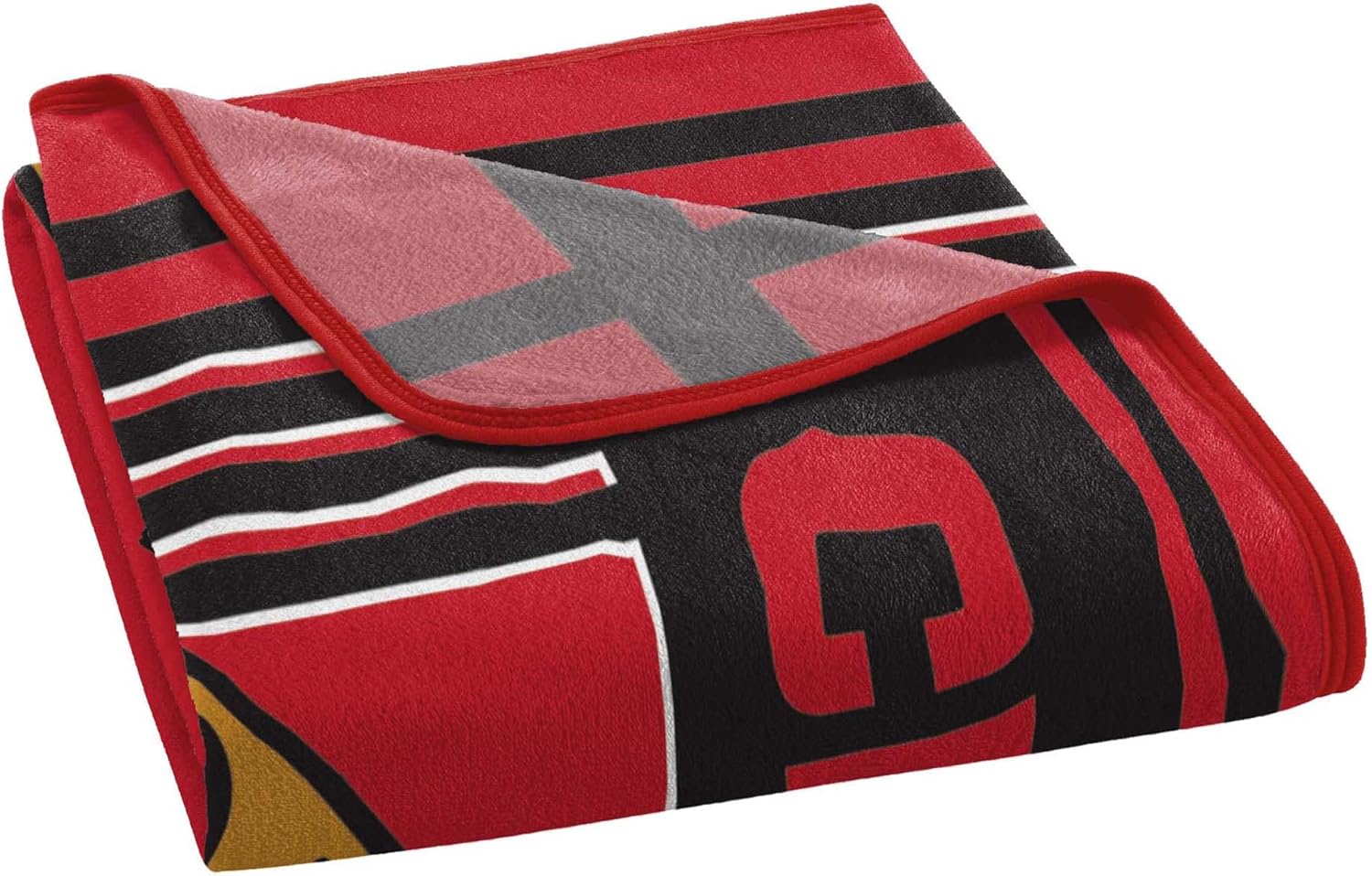 NORTHWEST Officially Licensed Chicago Blackhawks NHL Team Throw Blanket 46″×60″ – Licensed Microfiber Throw with Hockey Logos for Fans, Dorms, Game Day Couches & Fan Caves - Image 2