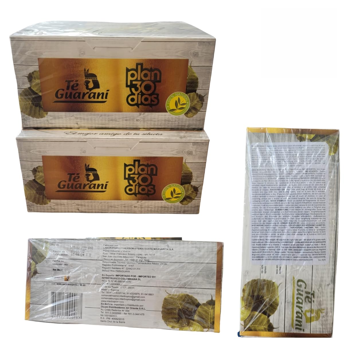 Plan 30 Días Té Guaraní – Caja con 12 Cajas | 60 Bolsitas de Té por Caja (720 Saquitos) | Infusión de Hierbas Naturales | Ideal para Consumo Diario o Venta en Tiendas