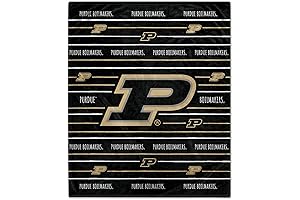 Officially Licensed Purdue Boilermakers 50" x 60" College Logo Stripe Flannel Fleece Blanket