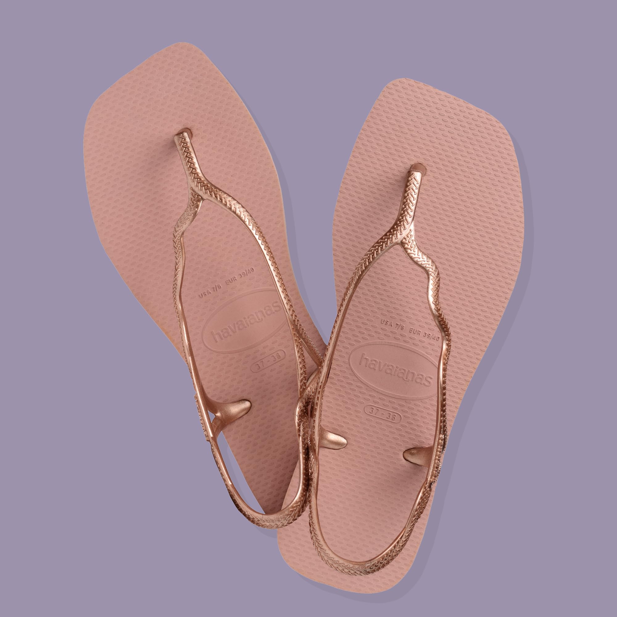 Havaianas - Soleil, Sandali A T Da Donna Eleganti, Resistenti E Confortevoli, Chiusura Posteriore, Cinghie Ondulate E Suola Con Bordi Squadrati