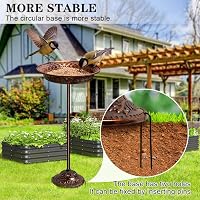 Bseical baie pentru păsări din metal antichizat, bronz, rezistentă la îngheț, pentru balcon sau grădină, vas cu apă, 70 x 27 cm 6