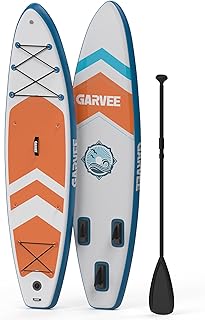 Aufblasbares Stand-Up-Paddle-Board, 3,4 m x 86,4 cm/3,2 m × 76,2 cm, extra breite Paddelbretter für Erwachsene, SUP-Boards mit Premium-Zubehör, 3 x Flossen, Rucksack, Sicherheitsleine, Handpumpe