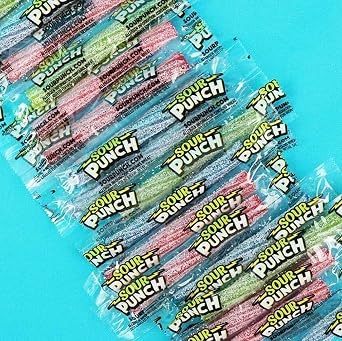 American Licorice Sour Punch Twists - Sour Candy Bulk - Sour Punch Twist - 1 LB Bag - Sour Punch Twists Bulk Candy - 4 Flavors - Blue Raspberry, Cherry, Strawberry, Apple