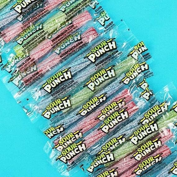 American Licorice Sour Punch Twists - Sour Candy Bulk - Sour Punch Twist - 1 LB Bag - Sour Punch Twists Bulk Candy - 4 Flavors - Blue Raspberry, Cherry, Strawberry, Apple