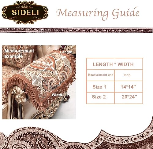 Miniatura 6 de Juego de 2 protectores de reposabrazos de felpilla europeos de lujo para sofá, funda antideslizante de jacquard para silla, sofá, protectores de