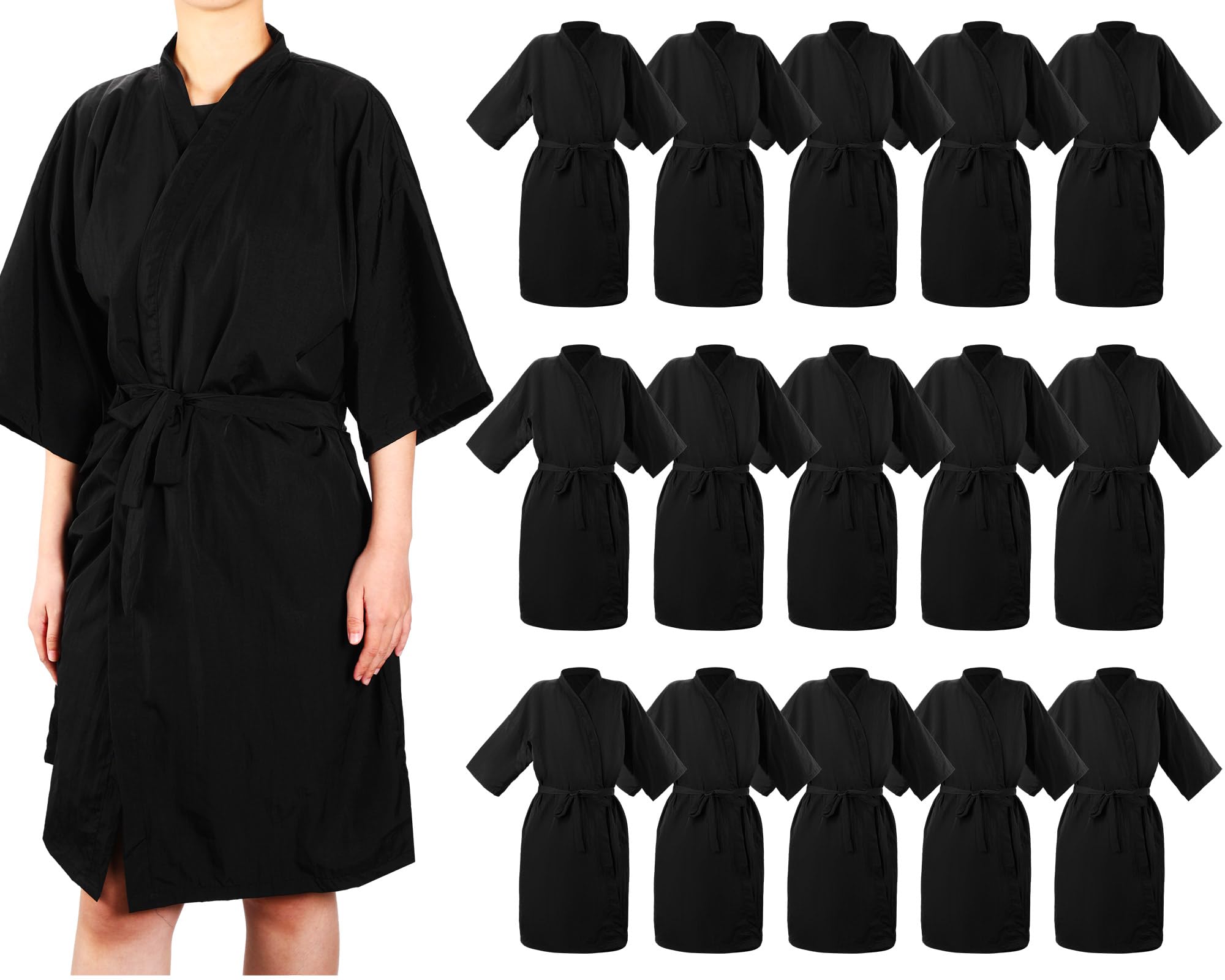 Ramede 15 Pieces Salon Client Gown Robes Cape Hair Stylist Smock for Clients Waterproof Salon Cape Salon Haircut Supplies