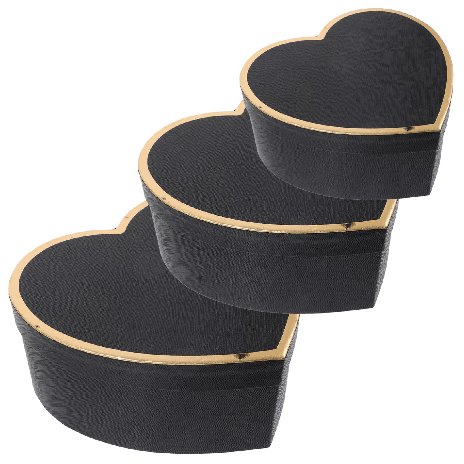 FOMIYES 3 Sätze Herzförmige Geschenkboxen Aus Elegante Verpackungsbox Für Hochzeiten Valentinstag Besondere Anlässe Dekorative Schachteln Für Kleine Schwarze Kartonboxen Mit 3 Stücke * 3