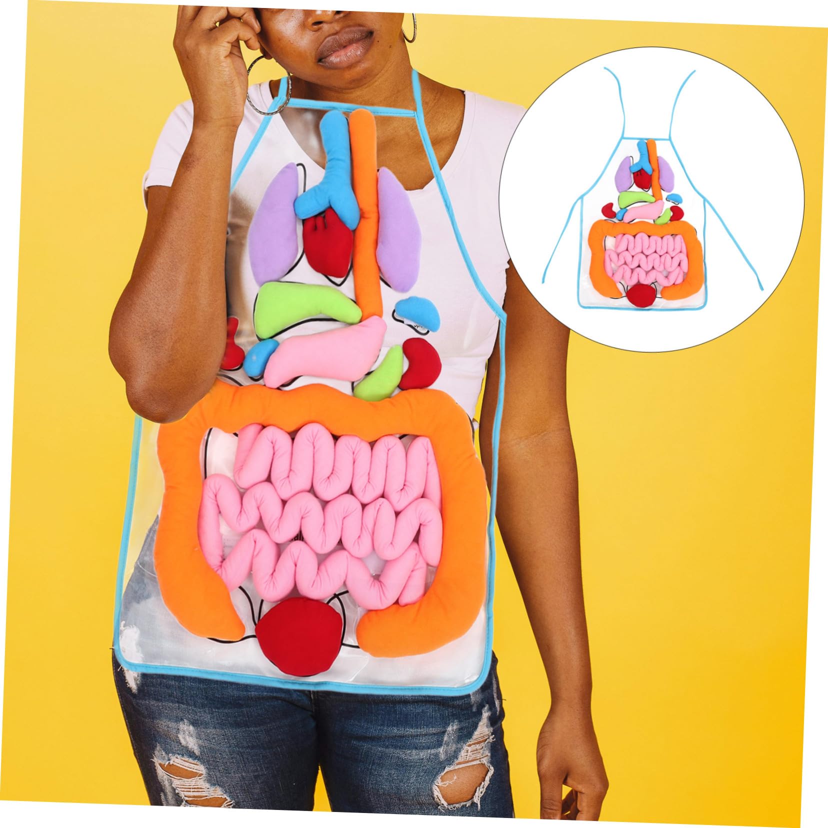 Gatuida Juguete Cognitivo para Niños Delantal Educativo de Poliéster y Felpa, Material Didáctico para Aprender Órganos del Cuerpo Humano en Educación Temprana