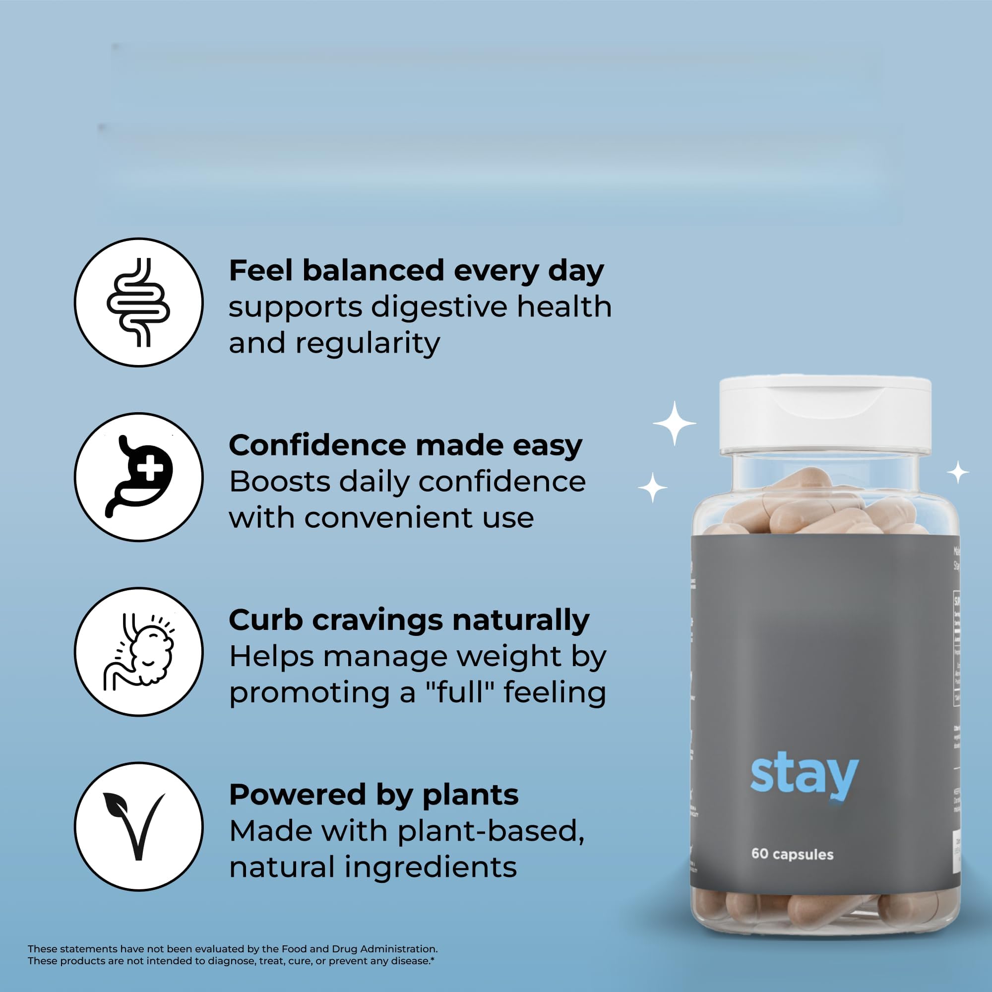 Capsule di fibre pulite, aiuto quotidiano degli uomini per la digestione, l'intestino e alleviano il gonfiore (120 capsule vegane)