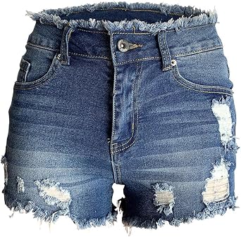 Aodrusa Womens Ripped Denim Shorts Mid 