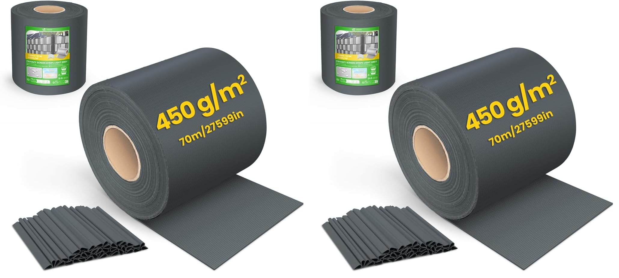 Lamelle occultation PVC anthracite 450g m² anti UV pour panneau grillagé
