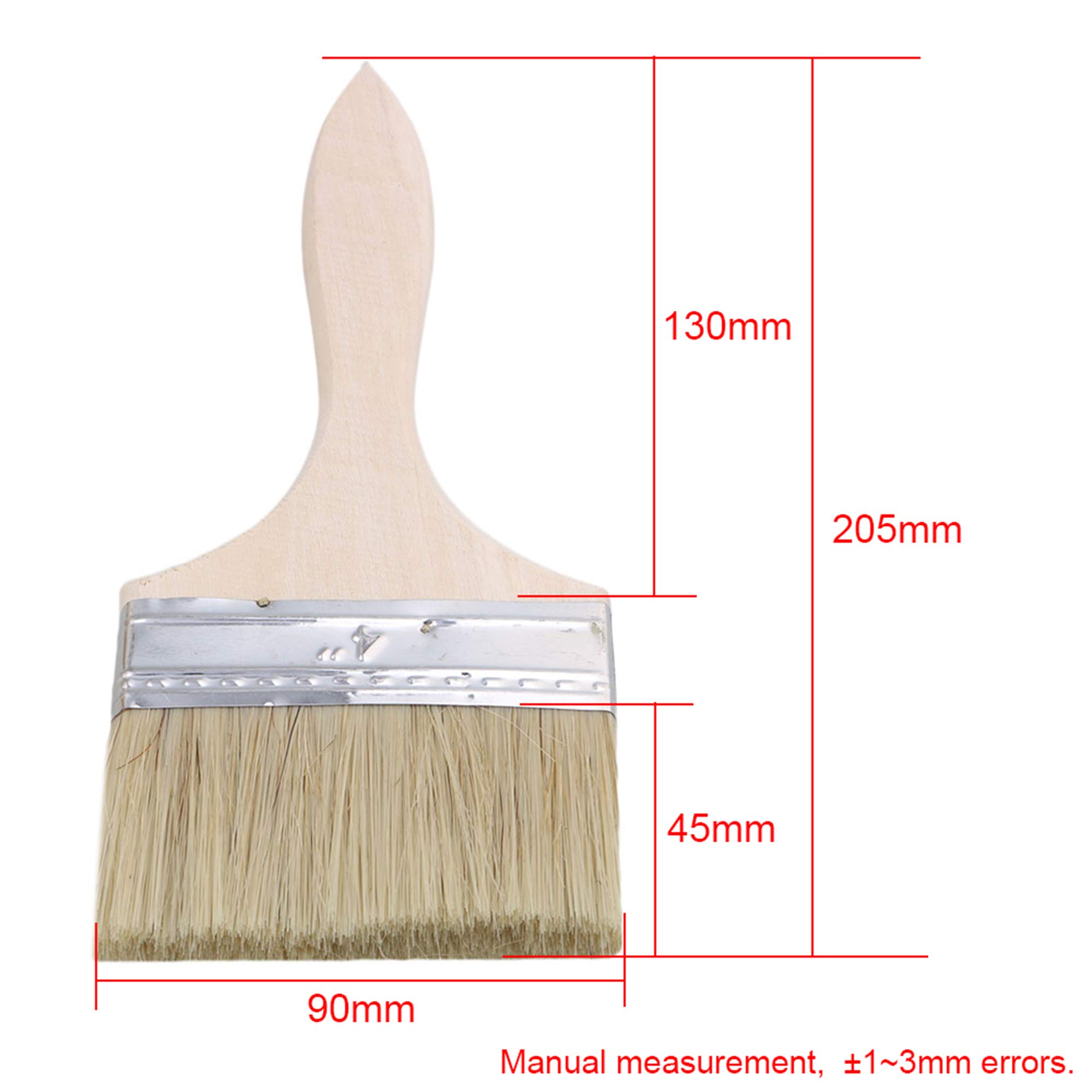 Lot de 20 pinceaux avec manche en bois - largeur 7,6 cm - pour peinture, tache, vernis, gesso, apprêt, colle