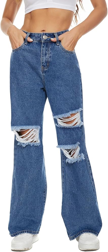 VIPONES Womens Wide Leg Jeans High Waist Baggy Denim Pants