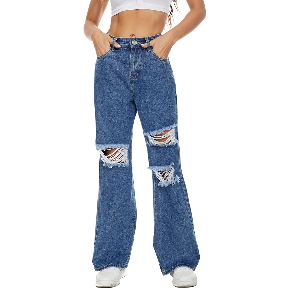 VIPONES Womens Wide Leg Jeans High Waist Baggy Denim Pants