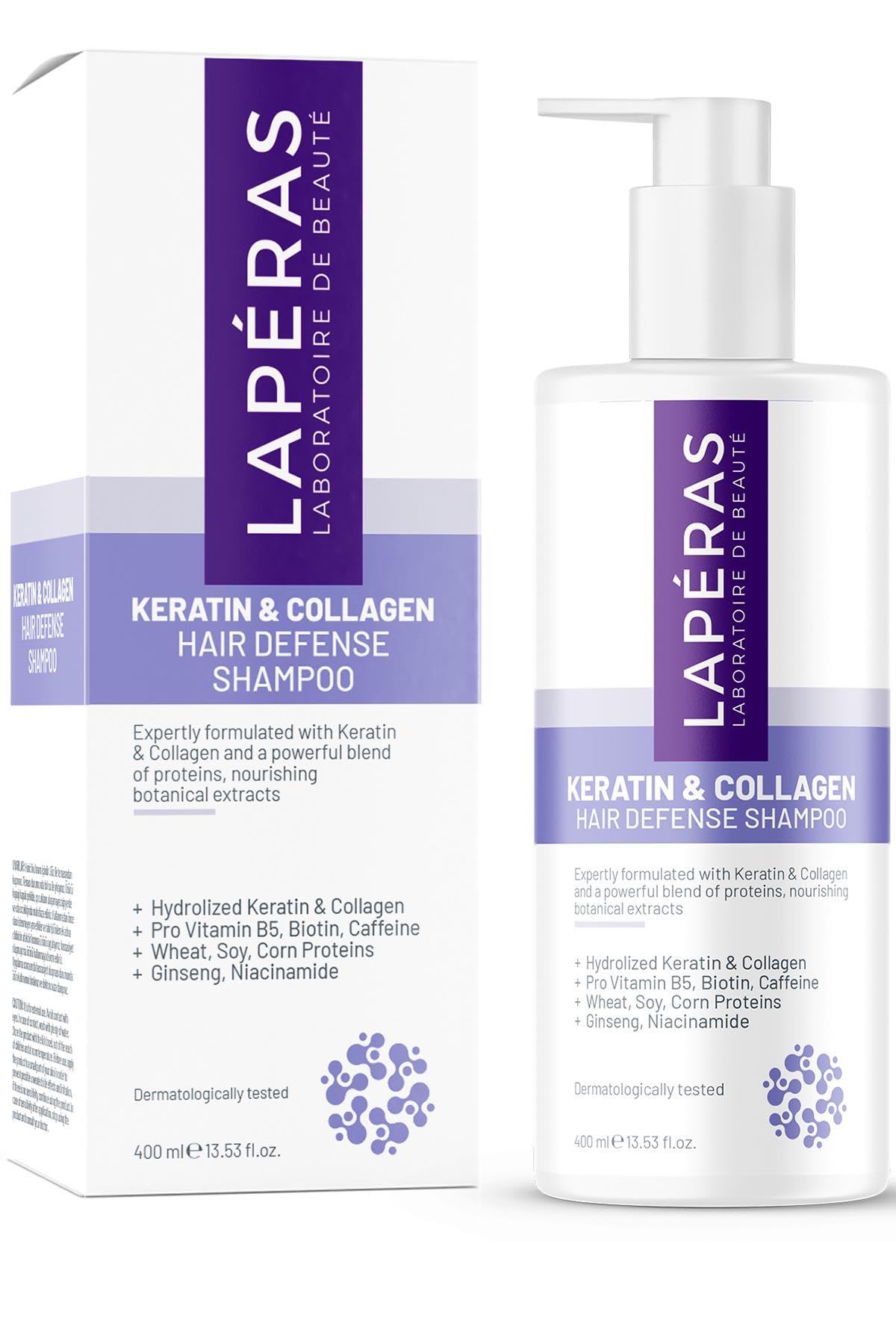 Lapéras Keratin & Collagen Ginseng Biotin Hair Defense Shampoo 400 ml