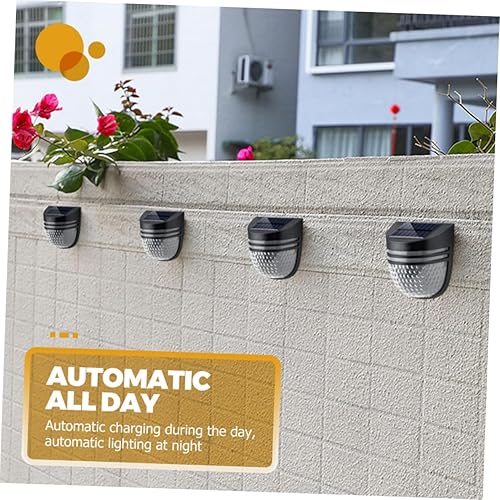 Miniatura 7 de GALPADA Lámpara de pared solar para jardín al aire libre, luz de valla de material plástico, ahorro de energía, iluminación solar para patio, patio,