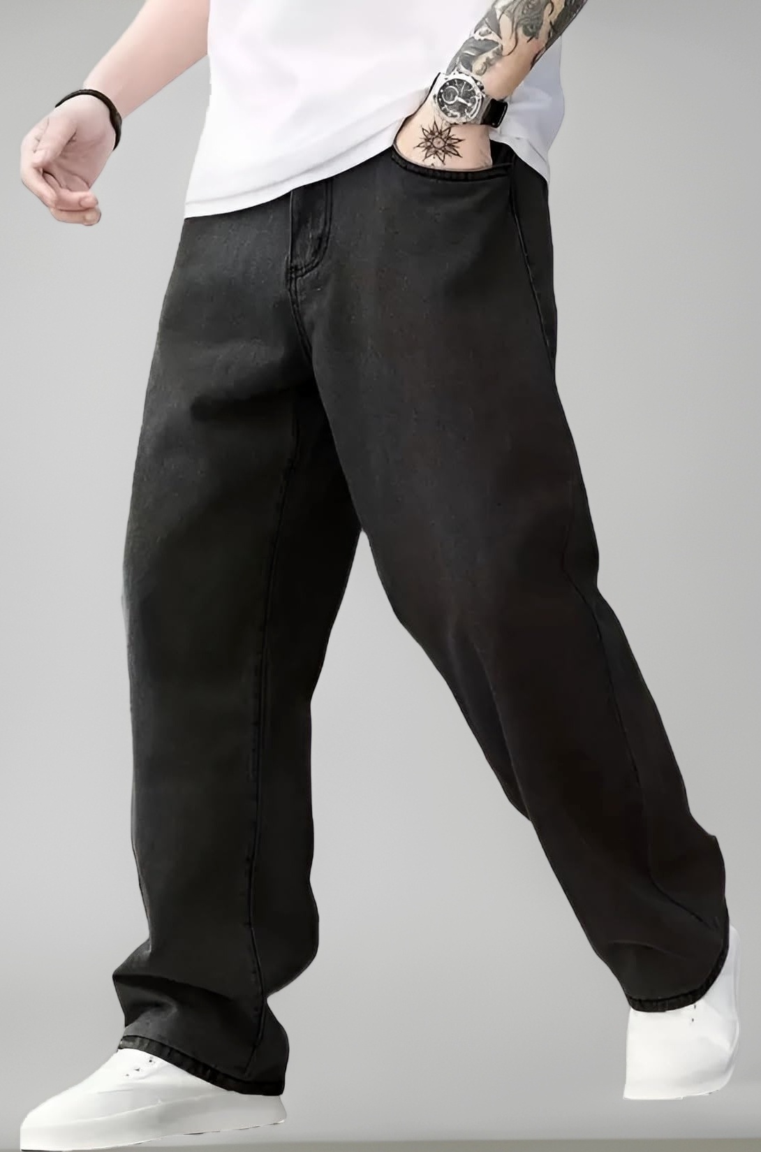 Ben Martin Men Jeans || Baggy Fit Jean's for Man || Loose Fit High Rise Denim || Stretchable Casual Wear Jean,s || Dance Rap Rapping Style Pant for Men || Denim Cotton Jeans (0)