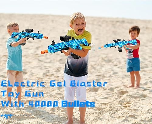 Vista 90 de JIFTOK - Pistola eléctrica de bolas de gel, lanzador automático de bolas de salpicaduras de alta velocidad con más de 60000 y gafas, juguetes