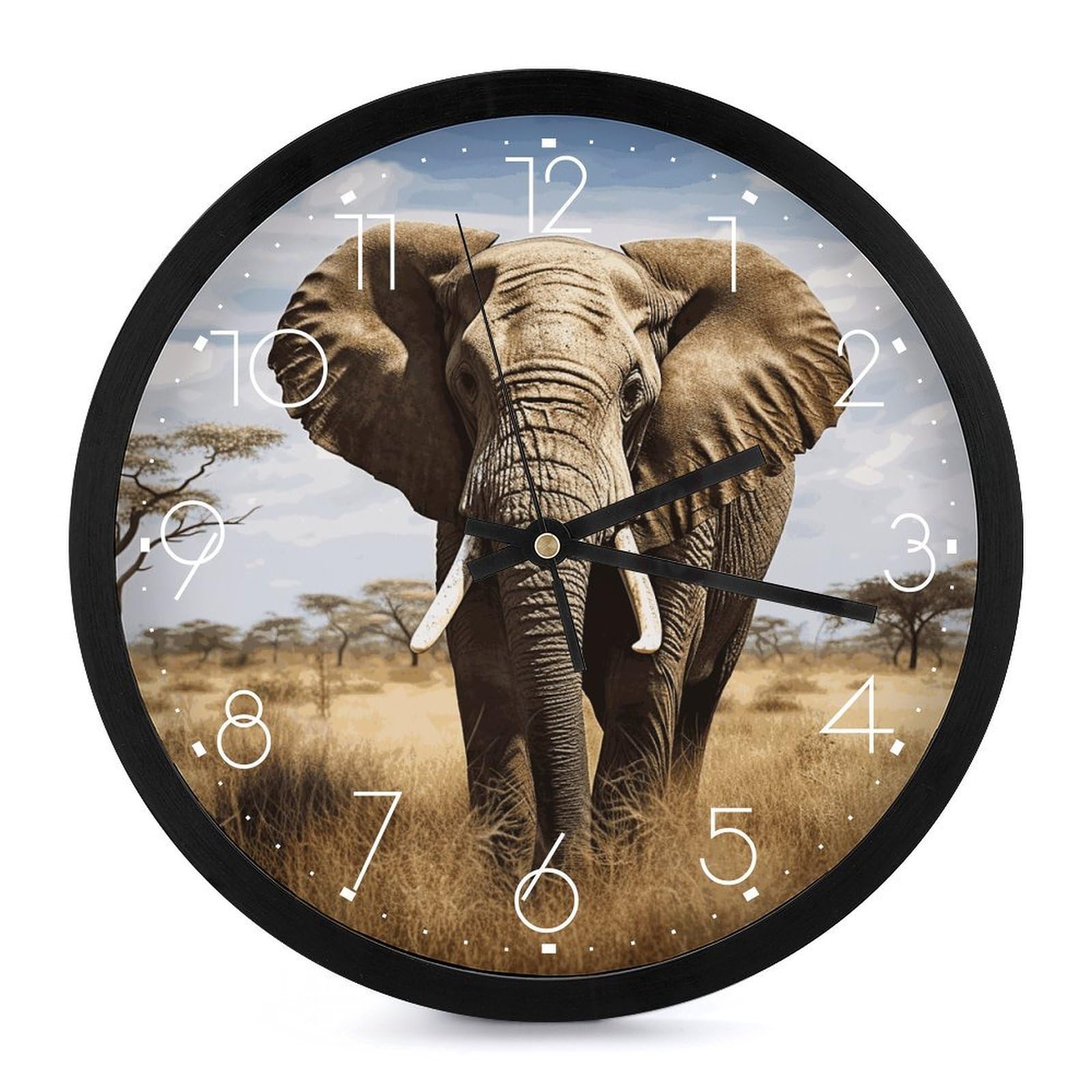 Horloge murale sans tic-tac à grands chiffres lisibles