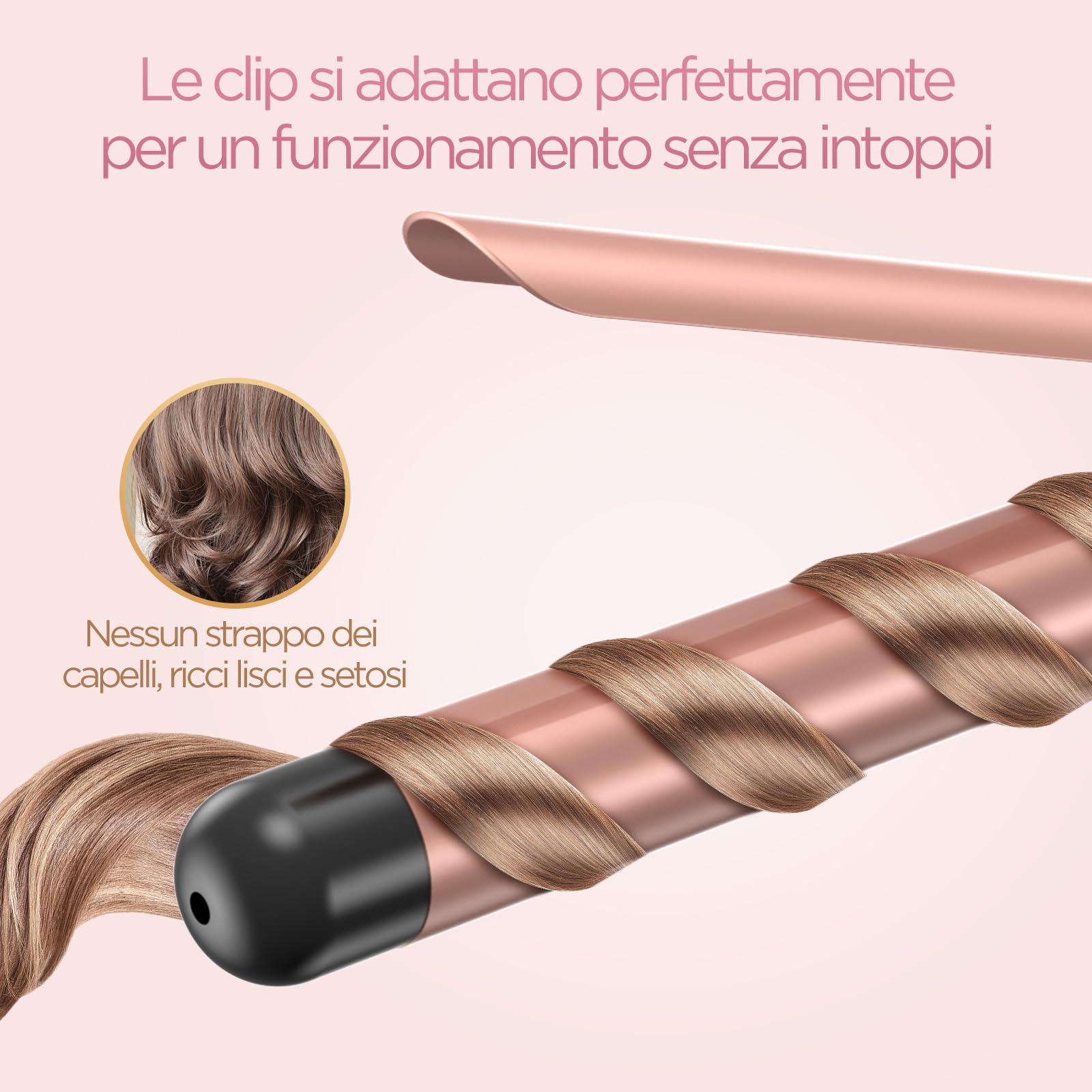 BESTOPE PRO Ferro Arricciacapelli 32 mm, Arricciacapelli per Ricci Grandi, Ferro Capelli con Scelta di Temperature, Arricciacapelli a Riscaldamento Rapido con Ampio Display LCD