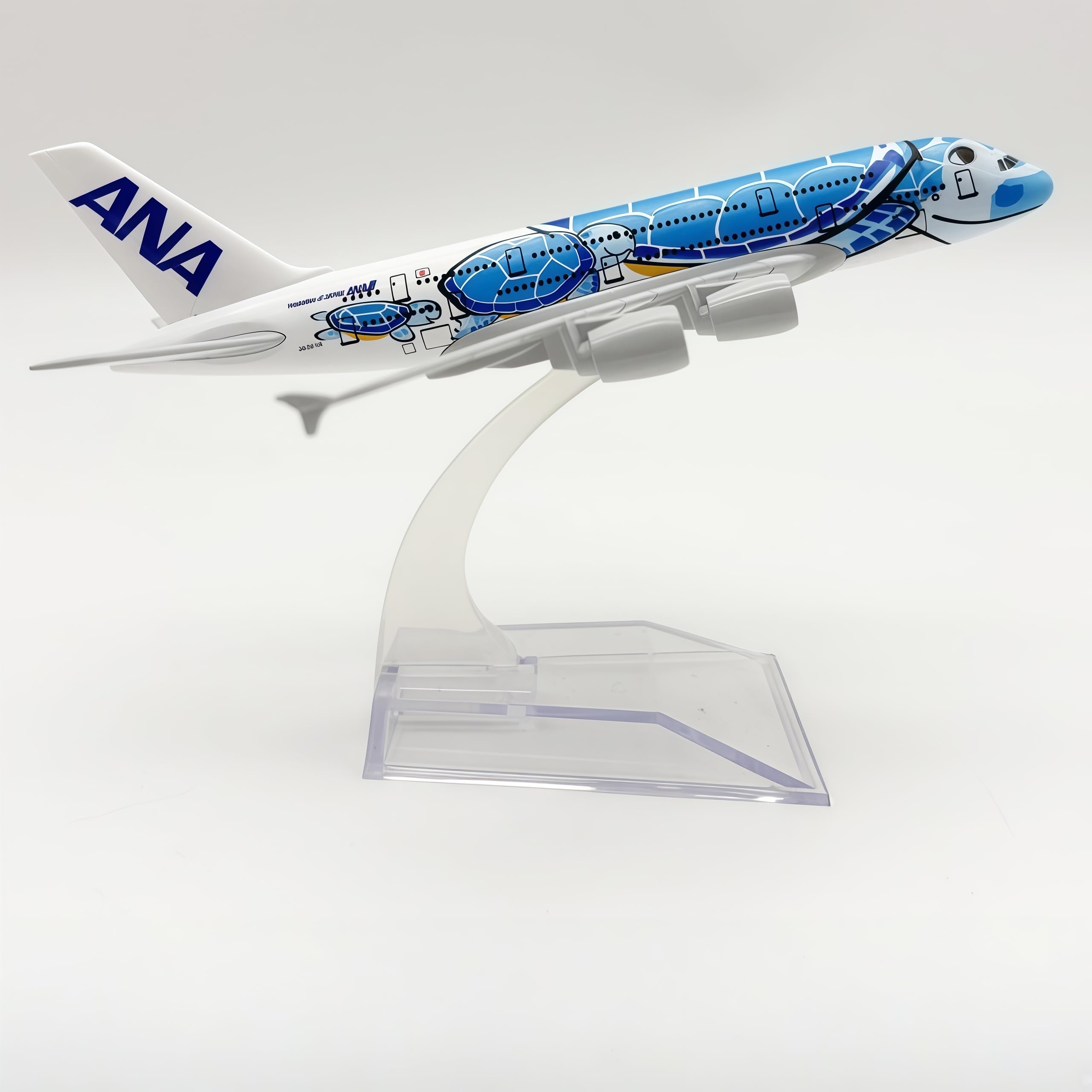 LGSRSNXHTX 16cm Model Plane 1/400 Diecast Metal Airplane Model ANA Blue A380 with Stand Aircraft Collectible for Aviation Enthusiasts,Desktop Decor Gift for Adult
