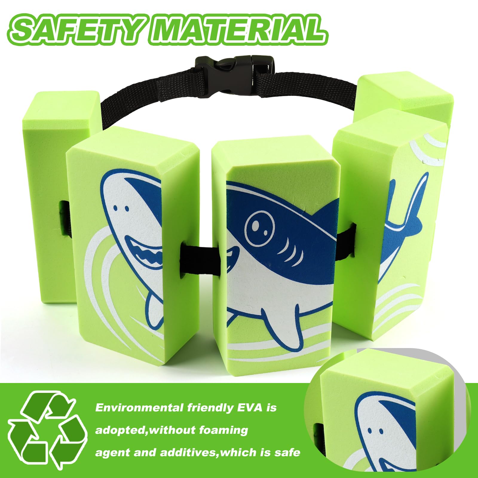 CinturóN de Natación Niños 3-6 Años, Cinturón de Natación Ajustable Ayuda A la Natación Infantil con 5 Cojines de Natación Eva, Cinturón Flotador de NatacióN para Niños de hasta 30 Kg - 5