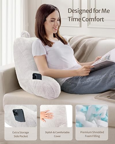 Miniatura 4 de Blissful Diary Almohada de lectura de terciopelo de felpa para niños, adolescentes y adultos, almohada de respaldo para sentarse en la cama con