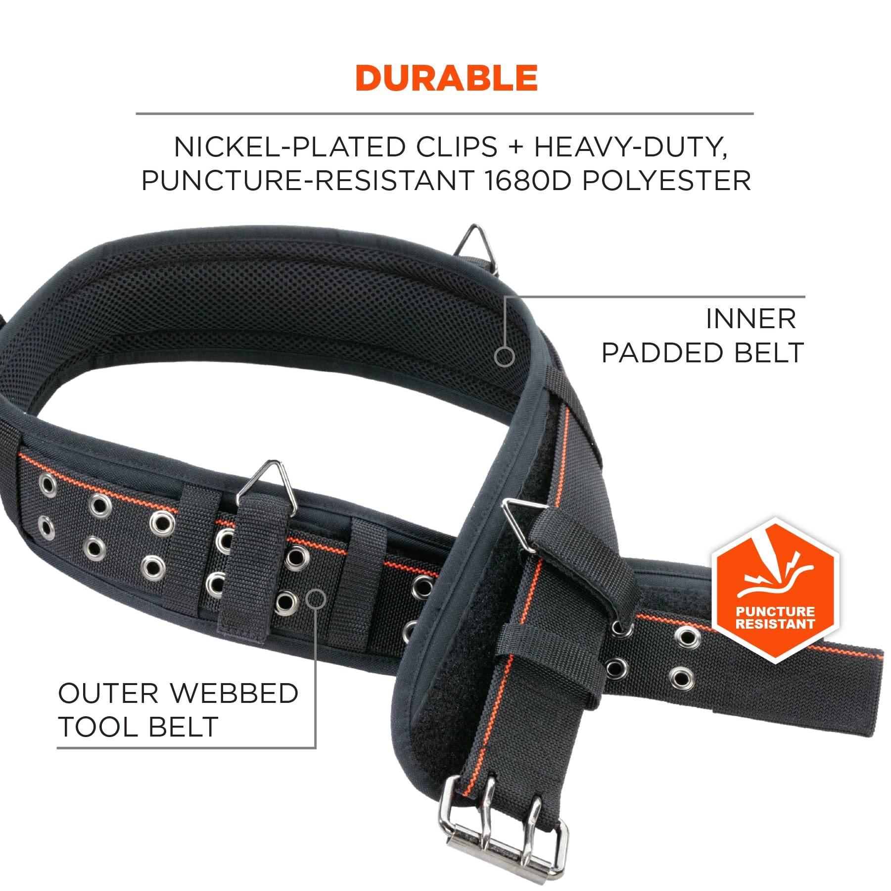 Ergodyne Arsenal 5550 Ceinture porte-outils Noir Largeur 7,6 cm
