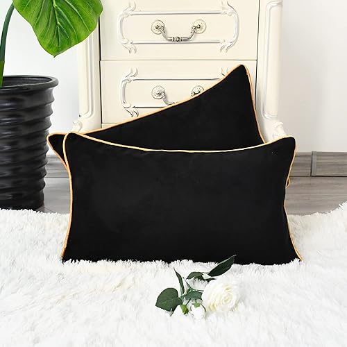 Miniatura 6 de CaliTime Paquete de 2 fundas de almohada suaves para sofá decoración del hogar color liso brillante textura tejida de lino sintético 18 x 18