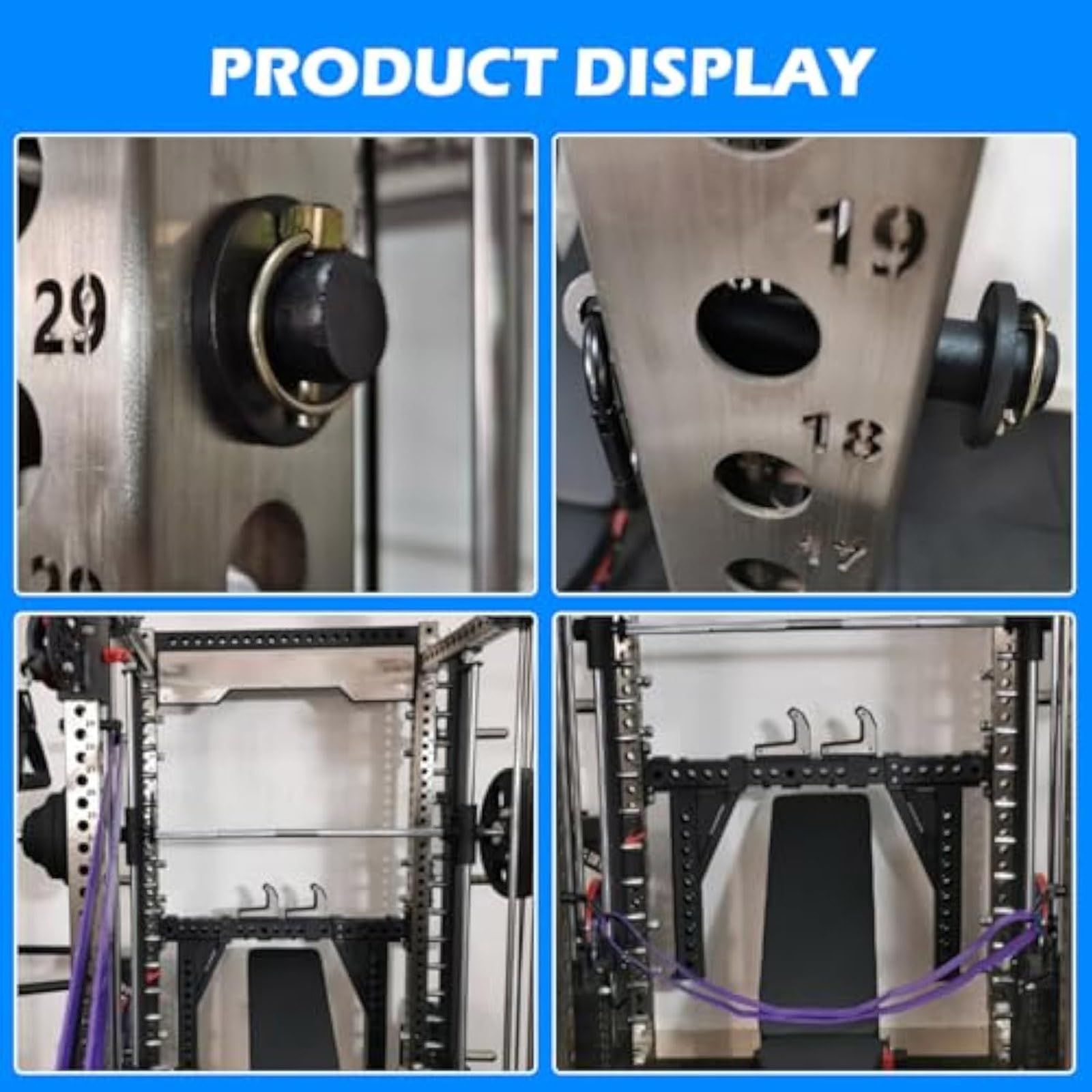 RSBFER Schnell installierbare Squat Rack-Anhänge – Easy Lock 3x3 Power Cage Zubehör mit 1" Loch, Heim-Fitnessgerät für Krafttraining