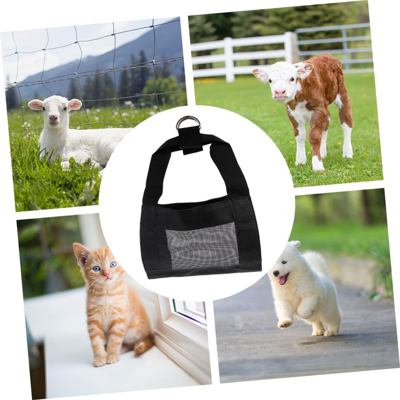 FONDOTIN 2pcs Livestock Crane Scale Harness for Small Dogs Cats Pet Weighing Sling Breathable Mesh Design Easy to Use